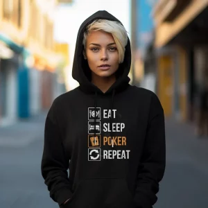 eat sleep poker repeat women's poker hoodie