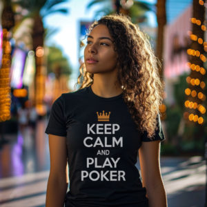 camiseta poker mujer keep calm and play poker