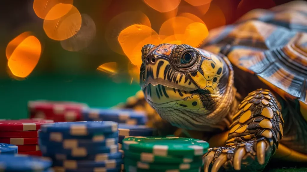 turtle playing poker style