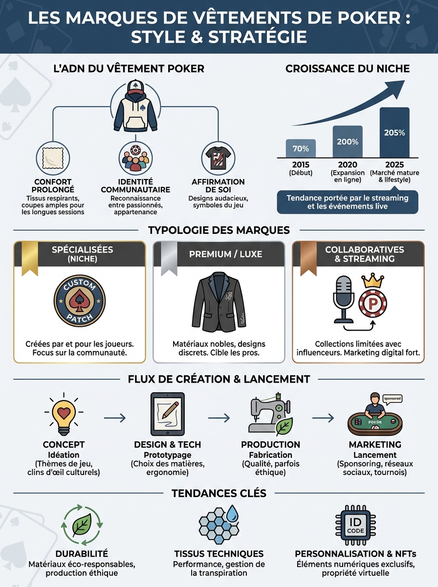 Infographie poker clothing brands