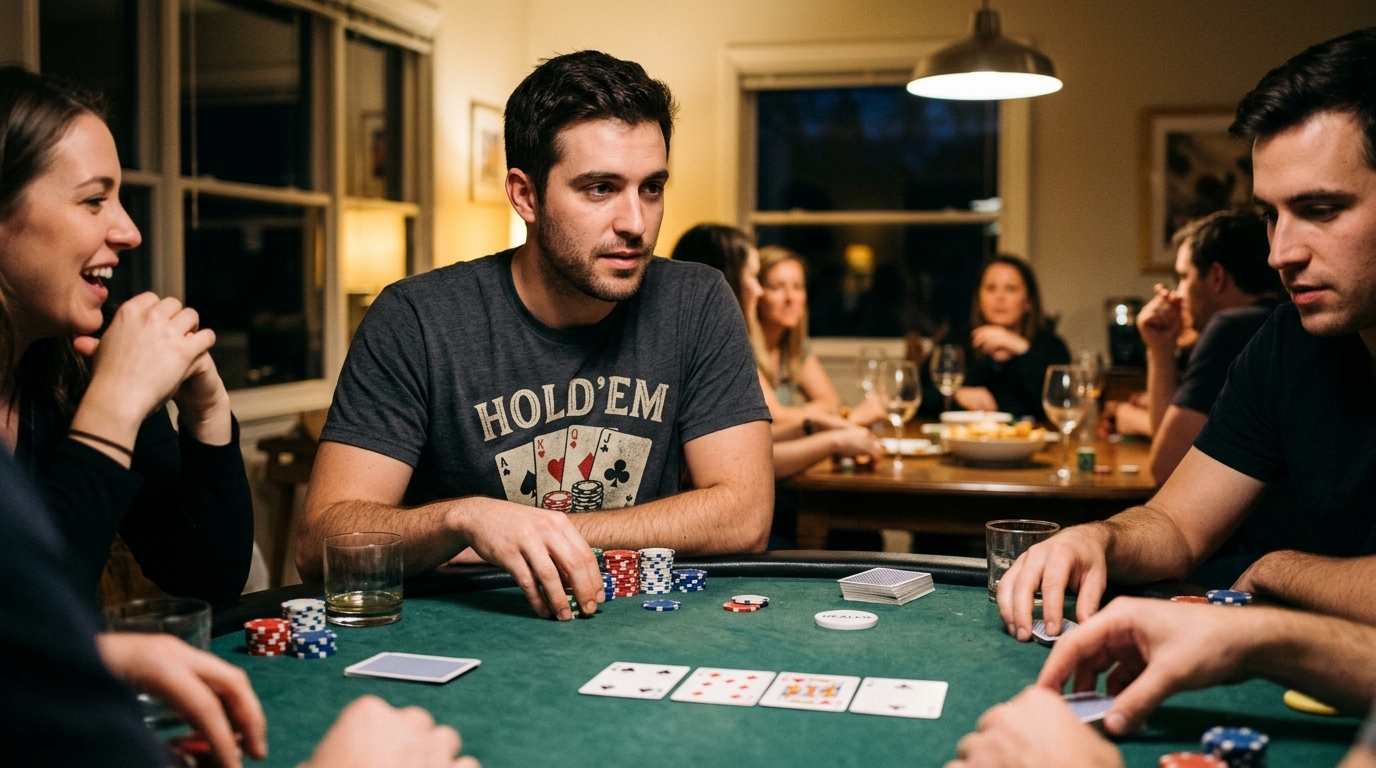 poker t shirt en situation réelle