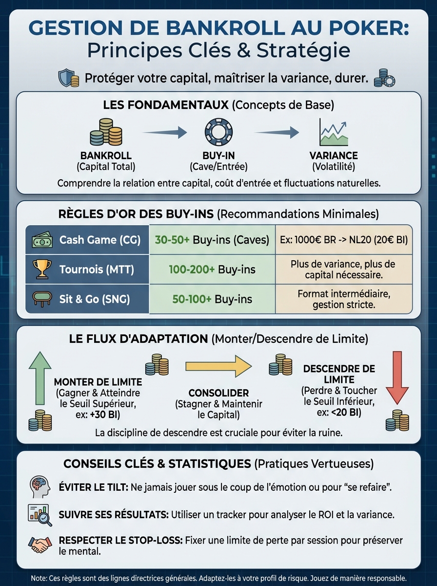 Infographie poker bankroll management